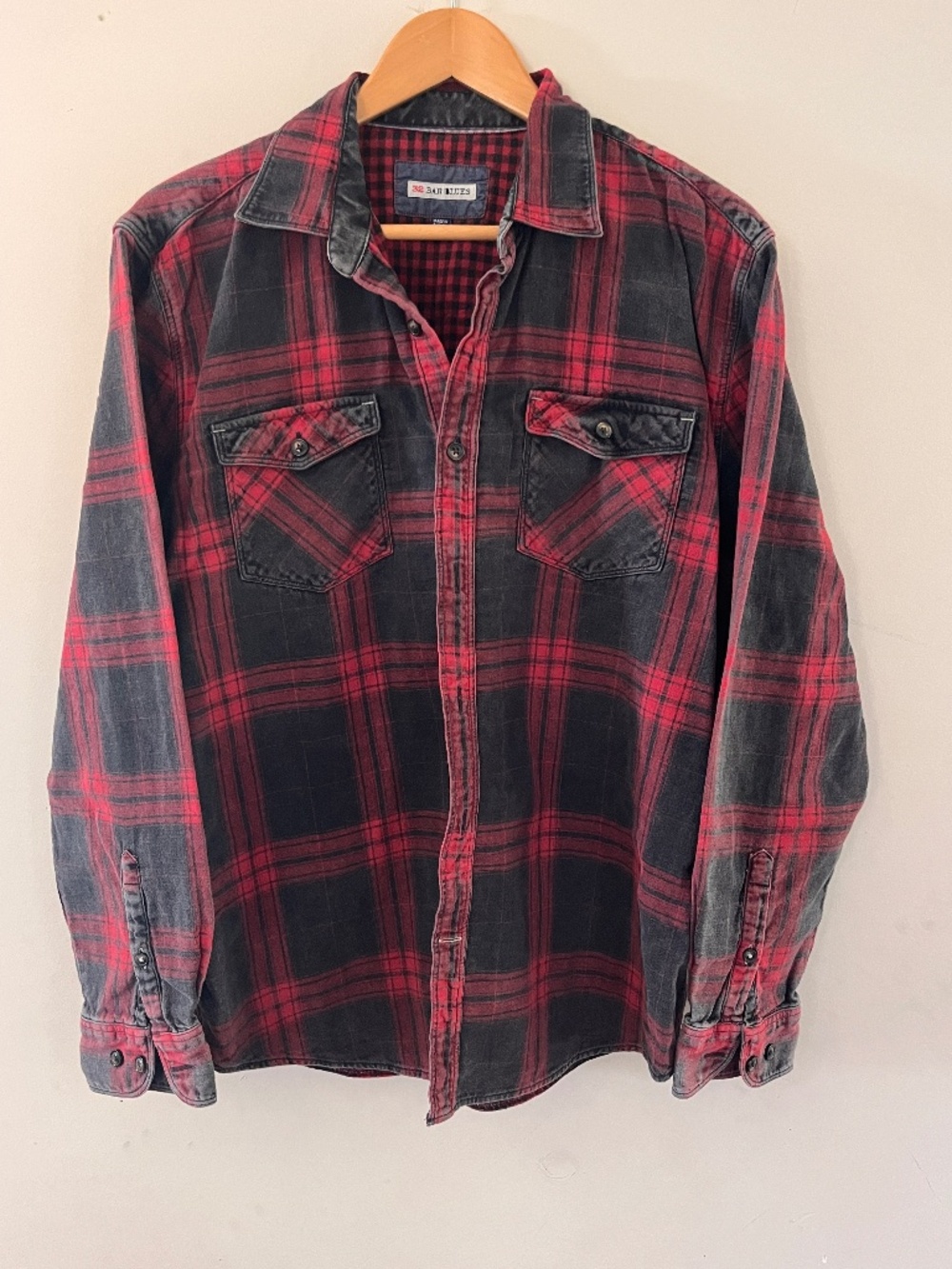 32 bar Blues Red and Black Plaid Shirt